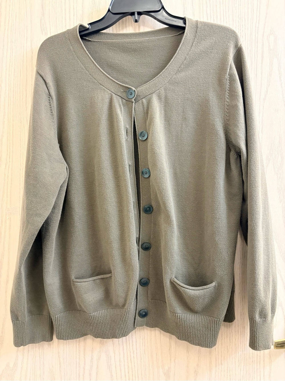 J. Jill Olive Green Cotton Button Cardigan